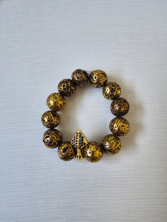 Black & Gold Beaded Bracelet